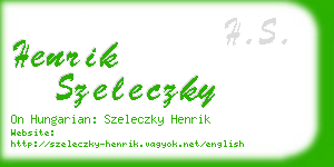 henrik szeleczky business card